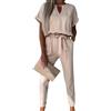 shownicer Tuta Donna Elegante Scollo a V Maniche Corte Tinta Unita Jumpsuit Cerimonia Cocktail Party Overall Playsuit con Tasca