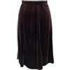 Kiran Fashion Gonna longuette da donna, in velluto, elasticizzata, svasata, elegante, casual, da lavoro, Marrone scuro, 44