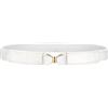 VONMELLI - Cintura elastica sottile da donna per vestiti alla moda, cintura in vita sottile elasticizzata retrò con fibbia ad arco, bianco, L-XL( 31 - 37)