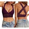 SHEKINI Reggiseno Donna Senza Ferretto Reggiseni per Dormire Bralette in Pizzo Brassiere con Coppa Imbottita Removibile Scollo Profondo Elegante Abbigliamento Intimo Donna Biancheria Intima
