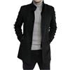 Zanisouta - Felpa da uomo invernale, trench leggero con revers classici, cappotto business casual, mantello lungo autunnale caldo, elegante e alla moda, O nero., L