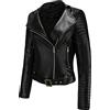 KHIRVWL Giacca di Pelle Donna Corta in Ecopelle Giubbotti Bomber in Pelle con Zip Cappotto Bomber in Pelle Chiodo Giacca in Ecopelle Offerta Leggera Giubbotti in Pelle Cardigan Giacche Giubbotto