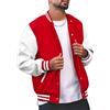 seiveini Giacca da Baseball Uomo Senza Cappuccio Giacca College Bomber Varsity Jacket Cappotto Felpa Sportivo Retrò Autunnale Invernale A Rosso L