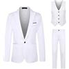 Generico Abiti Da Uomo 3 Pezzi Suit Cerimonia Smoking Blazer Pantaloni Gilet con Un Bottone Tinta Unita Affari Elegante Completo Da Uomo Slim Fit Cerimonia Abito Da Sposa Business Casual Dinner Abiti Da Lavoro