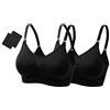 UtopyaUK® 2/3 Pack Senza Cuciture, Reggiseno Premaman Imbottito per Allattamento, coppetta per Dormire, Comodo e Confortevole, Senza Fili, con estensori per Reggiseno (XL, 2 Nero)