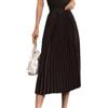 seiveini Maxi Gonna da Donna Elegante Linea ad A Gonne Estivo da Donna Longuette Gonna Plissettata Estiva Gonne Lunghe con Vita Elastica Chic Elegante Gonna Plissé Lunga A Nero M