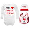 Corredino Neonato body per neonati cotone frase 100% amore di zio manche corte o in caldo cotone manica lunga set con bavetta cappello e tutine