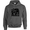 Dead Set Studio Off-Road 4X4 - Felpa con cappuccio da uomo - Four Wheel Drive - No Road No Problem - Classic Car Series, Grigio acciaio, XL