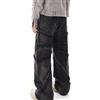 ZDSUHYIW Jeans da Uomo Baggy Vintage Elastico Hip Hop Streetwear Y2k - Pantaloni Cargo Straight Leg Denim per Adolescenti Ragazzi - Nero