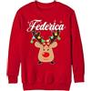 Puzzletee Felpa Natale Unisex Nome Personalizzabile Renna Fiocco Christmas Time Uomo Donna Bambino Natalizia Idee Regalo