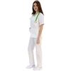 TARF LAVORA CON TE - Uniformi sanitarie unisex, Divisa medico uomo e donna, Uniforme ospedaliera completa con Casacca e Pantalone per Medico, Infermiere, Oss, Veterinario, Laboratori (S, Bianco)