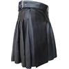Caxndycing PU Leather Highland Kilt Scozzese for Men - Gotico Cargo Gonna a Pieghe Denim Nero Tartan Combat Punk Irlandese