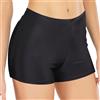 Lancry Pantaloncini da bagno da donna a vita alta con controllo della pancia, pantaloncini da bagno a vita alta, fondo bikini, pantaloncini da spiaggia, slip da bagno a gamba lunga, Nero , L