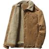ORANDESIGNE Giacca di Jeans da Uomo in Velluto Spesso Jacket Militare da Cowboy in Pile Invernale Caldo Capispalla Multi Tasche Invernale Parka Cappotto D caffè M