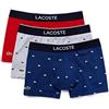 Lacoste Uomo Boxer Court Sous-Vetement Boxer Not Applicable, Multicolore (Methylene/Argento Chine/Ro W3t), Small