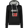 Geographical Norway Gadrien Lady - Felpa Donna Zip Hoodie Tasche - Pile Donna Maglione Manica Lunga Giacca Cappuccio - Abito Ideale Primavera Estate Autunno Inverno Stagione (Nero L)