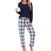 Litherday Pigiama Donna Invernale Cotone Lungo Pantaloni Fantasia per Casa | Completo notte donna a manica lunga con tasche laterali e tessuto morbido per dormire e rilassarsi in casa
