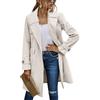 Onsoyours Trench Donna Primaverile Giacca Lungo Cappotto Elegante Classico Antivento Giacca Autunnale Trenchcoat con Risvolto A Beige XL