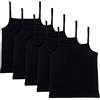 The Essentials Wardrobe - Canottiera intima da bambina, confezione da 5, 100% cotone, senza maniche, per 4-13 anni, Nero , 4-5 Anni
