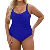 Generico Costume Curvy Donna Intero Taglie Forti Costumi Modellante Burkini Schiena Nuda Mare Tankini Senza Spalline Pancia per Seno Grande Push Up Bagno Interi #0330Y