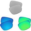 EZReplace Lenti di ricambio per occhiali da sole Oakley Style Switch OO9194 (lenti polarizzate), Argento metallizzato + blu ghiaccio + verde primavera, Taglia unica