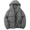 Generisch Piumino da donna, invernale, caldo, invernale, da donna, corto, con cappuccio, con cerniera, oversize, trapuntato, tinta unita, con tasche, giacche buffer, corto e leggero