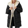 Generic Cappotto Parka da Donna Impermeabile - Giacche in Pile da Donna con Cerniera Completa e Cappuccio Colore Solido, Giacca Invernale da Donna Plus Size a Maniche Lunghe, Cappotti Imbottiti Lunghi per