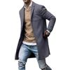 Oanviso Cappotto Uomo Invernale Lana Lungo Giacca Slim Fit Blazer Casual Elegante Peacoat Classico Trench Coat Soprabito Giacche A Vento B Grigio M
