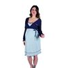 Premamy - Camicia da Notte per Premaman, Modello con Fiocco, Cotone Jersey, Pre-Post Parto