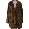 Fulidngzg Cappotto Donna Invernale Leopardata in Pelliccia Giubbotto Primaverile Caldo Cento Grammi Giacca Mezza Stagione a Vento Elegante Leggero Parka Casual Y2K Comode Winter Jacket Curvy per Casa Lavoro,XL