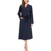 Sopesil Accappatoio Donna in Cotone Kimono Notte Donna Con Scollo a V Manica Lunga Abito Notte Donna Con Tasche,S-XXL