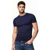 Intimitaly ALVIERO MARTINI - Magliette Intime Uomo (Pacco da 3) Manica Corta, Girocollo, Cotone Bielastico, Effetto Modellante, Confezione Bianche o Nere o Blu Multicolore