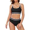SHEKINI Speed Bikini Set da donna in due pezzi, costume da bagno sportivo da donna, bikini da nuoto, sport, 2 pezzi, bustier per piscina