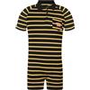 Landofgenie Onesie Pyjamas Mens Manica Corta Cotone Romper Un Pezzo Bodysuit Striped Romper per Gli Uomini Nero M