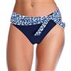 SHEKINI Bikini Slip Donna Triangolo Classic Elegante Ruched Pezzo sotto Costumi da Bagno Slip da Donna Pantaloni Nuoto Bikini Fondo da Spiaggia(L,Blu Scuro-Y)