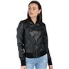 BARONE Giubbotto Bomber in Vera Pelle, Giacca Vintage da Donna, Nero, Made in Italy, Stile Moderno con Chiusura a Cerniera