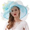Generisch Abbigliamento Donna Chiesa Fascinator Sposa Tea Party Cappello Da Sposa Bambini 12 Anni Ragazzi, Azzurro, Taglia unica