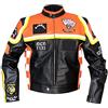 Aksah Fashion HDDM Mickey Rourke Biker Giacca in pelle bovina da uomo | Giacca in pelle arancione e nera, Multicolore, XL