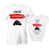 Puzzletee Coppia T-Shirt e Body Padre Figlio - Festa del papà - Il Mio papà è Un Motociclista - Cotone Morbido e Traspirante, Stampa Diretta su Tessuto - Regalo Originale e Divertente