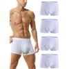 HOEREV Boxer da Uomo in Modale Super Morbido, Confezione da 4,4Bianco,XS
