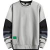 Generic Maglione a maniche lunghe da uomo invernale casual colorato girocollo, Grigio, M