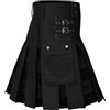 Caxndycing Kilt scozzese da uomo, con vita elastica, dotato di fodera in rete, cordoncino regolabile, traspirante, ad asciugatura rapida, nero, bianco, verde, grigio, kilt cargo tattico, kendo, XL