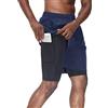 HMIYA Pantaloncini da Running da Uomo 2 in 1 Sportivi Shorts Leggeri e Traspirante Palestra Corsa Calzoncini con Zip Tasche(Blu Scuro,EU-4XL/US-3XL)