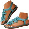 Generico Sandali Donna Estive,Sandali Donna Estive Comode Piatti Ciabatte con Decorazioni A Fiore Eleganti Bohemia Open Toe Sandalo per Spiaggia, Casa e Mare,36-43, Blu,41