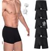 AMOUSDRDR 5 boxer da uomo ultra assorbenti per incontinenza, incontinenza da uomo, a prova di perdite, lavabili, riutilizzabili, a tenuta stagna, in cotone ad alta assorbenza, boxer da uomo, Nero - 5