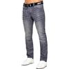 989Zé ENZO Jeans Uomo Pantaloni Casual Cotone Regular Fit con Cintura EZ384 Grigio 28W / 30L