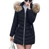 ORANDESIGNE Cappotto Invernale Donna Piumino Giacca Lungo Giubbino con Pelliccia Cappuccio Piumino Cappotti Eleganti Caldo Parka Outwear Trench Giubbotto con Zip e Tasche