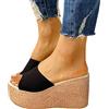 Fulidngzg Sabot Donna Estivi Eleganti Plateau Casual Mare Infradito Zeppa Sughero Alta Top Comode Aperta Scarpe Slip-On Ciabatte Bohemia Estive