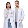 Hummingbird Labwear Camice professionale per donna e uomo, unisex, con più tasche, vestibilità comoda, chiusura a bottoni a pressione (L)