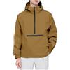 generic Giacca antipioggia da uomo con cappuccio, impermeabile, leggera, ripiegabile, da lavoro, attività all'aperto, alla moda, con tasca a marsupio, cachi, XL